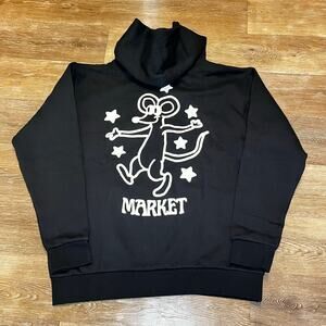 MARKET “Friends Don’t Snitch” Hoodie Black Sz Small - New Streetwear Sweatshirt